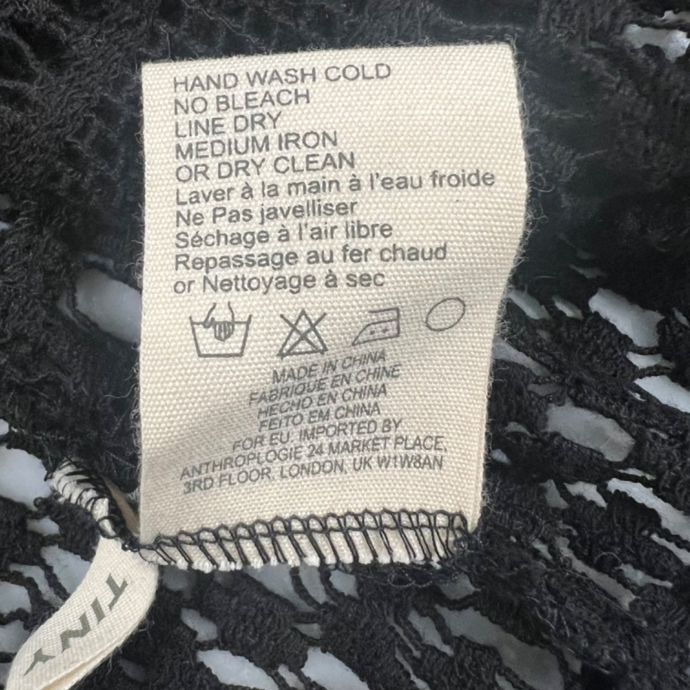 Anthropologie Tiny Crochet Miri Vest Black Over Shirt NWOT - Picture 11 of 12